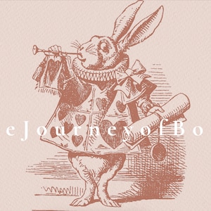 Alice in Wonderland White Rabbit Vintage Art Print (Digital Download)