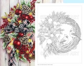 Set of 2 Coloring Pages quot NOEL quot Instant Download Printable Files (PDF)