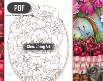 Coloring Page "CHERRISH with CHERRY" | Instant Download Printable (PDF)