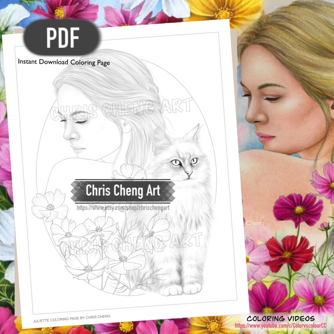 Coloring Page "juliette" | Instant Download Printable File (PDF) - Etsy