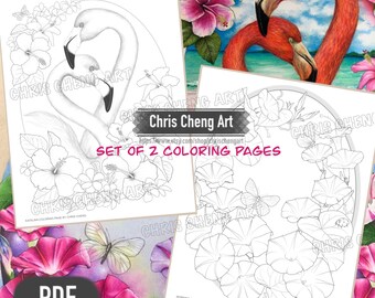 Set of 2 Coloring Pages "MOOD" | Instant Download Printable Files (PDF)