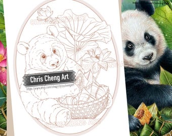 Panda's Joy Coloring Page | Printable PDF | Instant Download