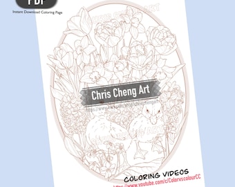PETAL PARADE Coloring Page | Printable PDF | Instant Download