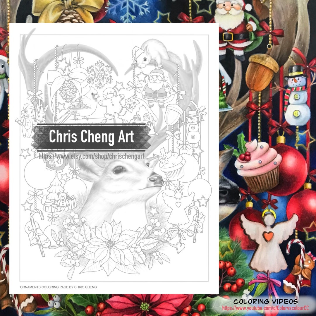 Set of 2 Coloring Pages ornaments Instant Download Printable Files PDF - Etsy