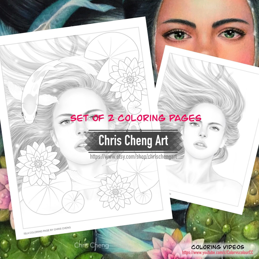 2 Versions Coloring Pages isla Instant Download Printable Files PDF - Etsy