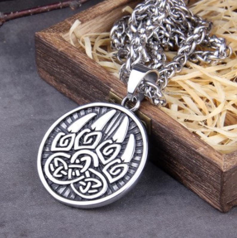 316L stainless steel Classic Animal Bear Claw Men/'s Pendant Necklace Viking Bear Amulet Fashion Jewelry