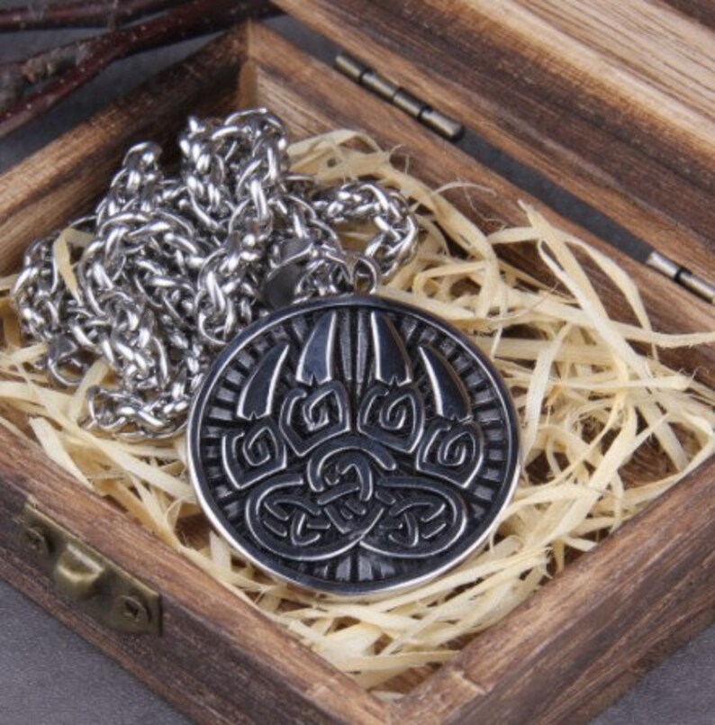 316L stainless steel Classic Animal Bear Claw Men/'s Pendant Necklace Viking Bear Amulet Fashion Jewelry