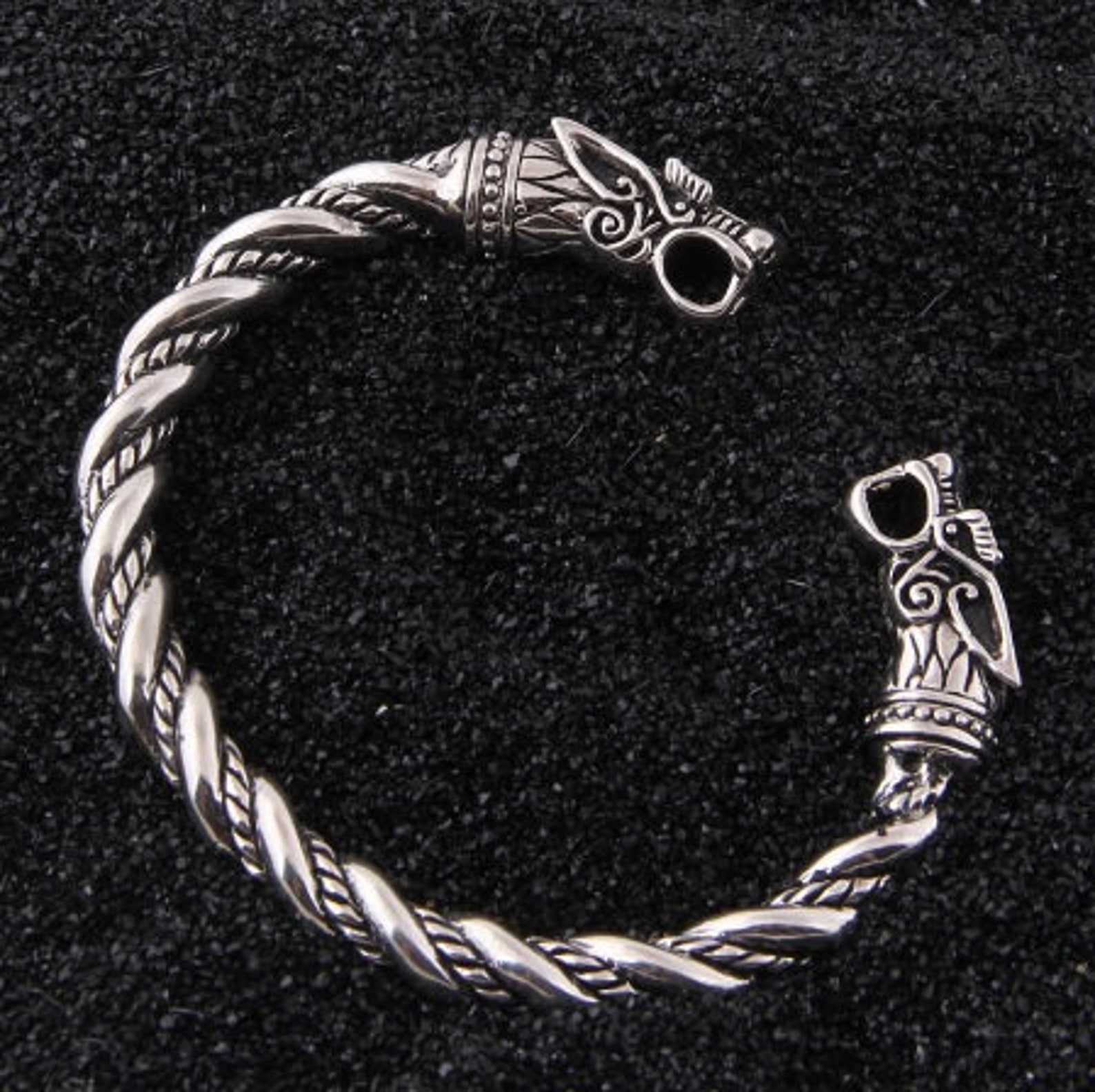 925 Sterling Silver Vintage Viking Double Wolf Bracelet | Etsy