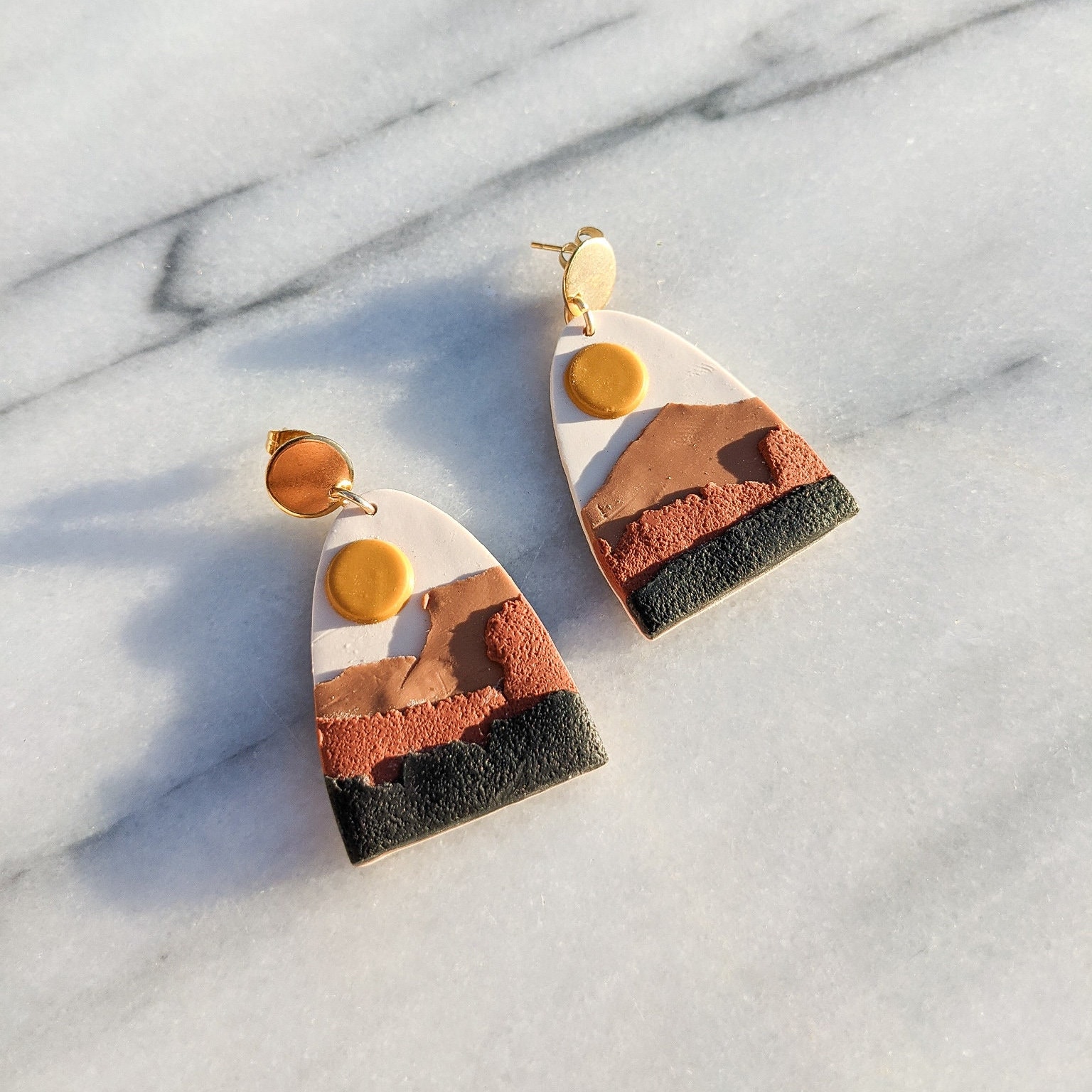 MOUNTAIN CALL Statement Polymer Clay Earrings in Canyonlands Etsy