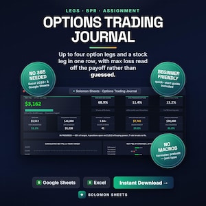 Hoja de cálculo para el registro de operaciones con opciones / Hasta cuatro tramos, reducción del poder adquisitivo y seguimiento de asignaciones / Excel y Google Sheets