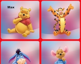 WINNIE the POOH and FRIENDS Personalised Wooden Coaster, Customised Wooden Coaster, Custom Printed Wooden Coaster, Disney