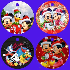 MICKEY MOUSE und FREUNDE Personalisierte Weihnachtsbaumdekoration, Individuell bedruckte Weihnachtsbaumdekoration, Disney