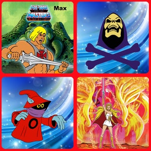 MASTERS of the UNIVERSE Personajes Montaña rusa de madera personalizada, Montaña rusa de madera personalizada, Montaña rusa de madera impresa a medida He-Man