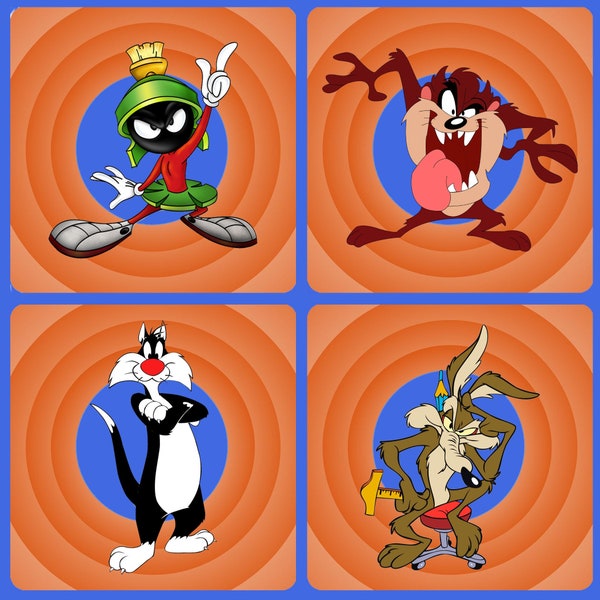 LOONEY TUNES CHARACTER Personalised Wooden Coaster, Customised Wooden Coaster, Custom Printed Wooden Coaster, Looney Tunes