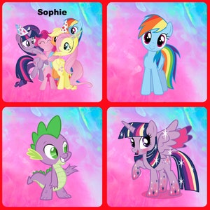 MY LITTLE PONY-karaktärer Personligt Träunderlägg, Anpassat Träunderlägg, Anpassat Tryckt Träunderlägg