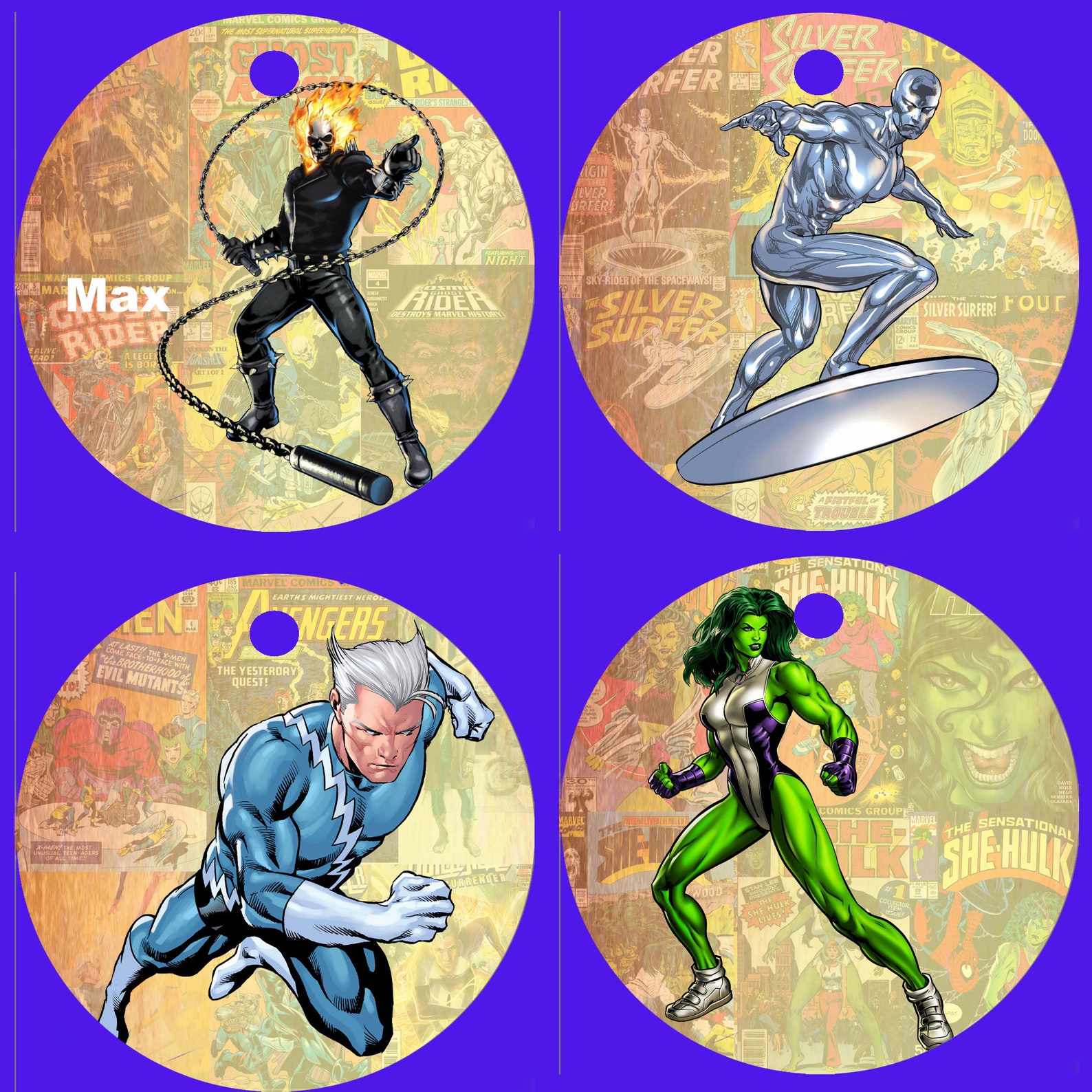 MARVEL SUPERHERO CHARACTER Personalised Christmas Tree Decoration ...