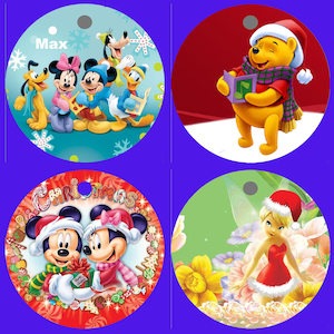 DISNEY Weihnachtsbaum WeihnachtsbaumSchmuck, personalisierter Weihnachtsbaumschmuck aus Holz, Personalisierter Weihnachtsbaumschmuck, Disney