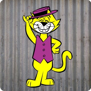 TOP CAT and FRIENDS Character Personalised Wooden Coaster, Customised Wooden Coaster, Custom Printed Wooden Coaster Top Cat