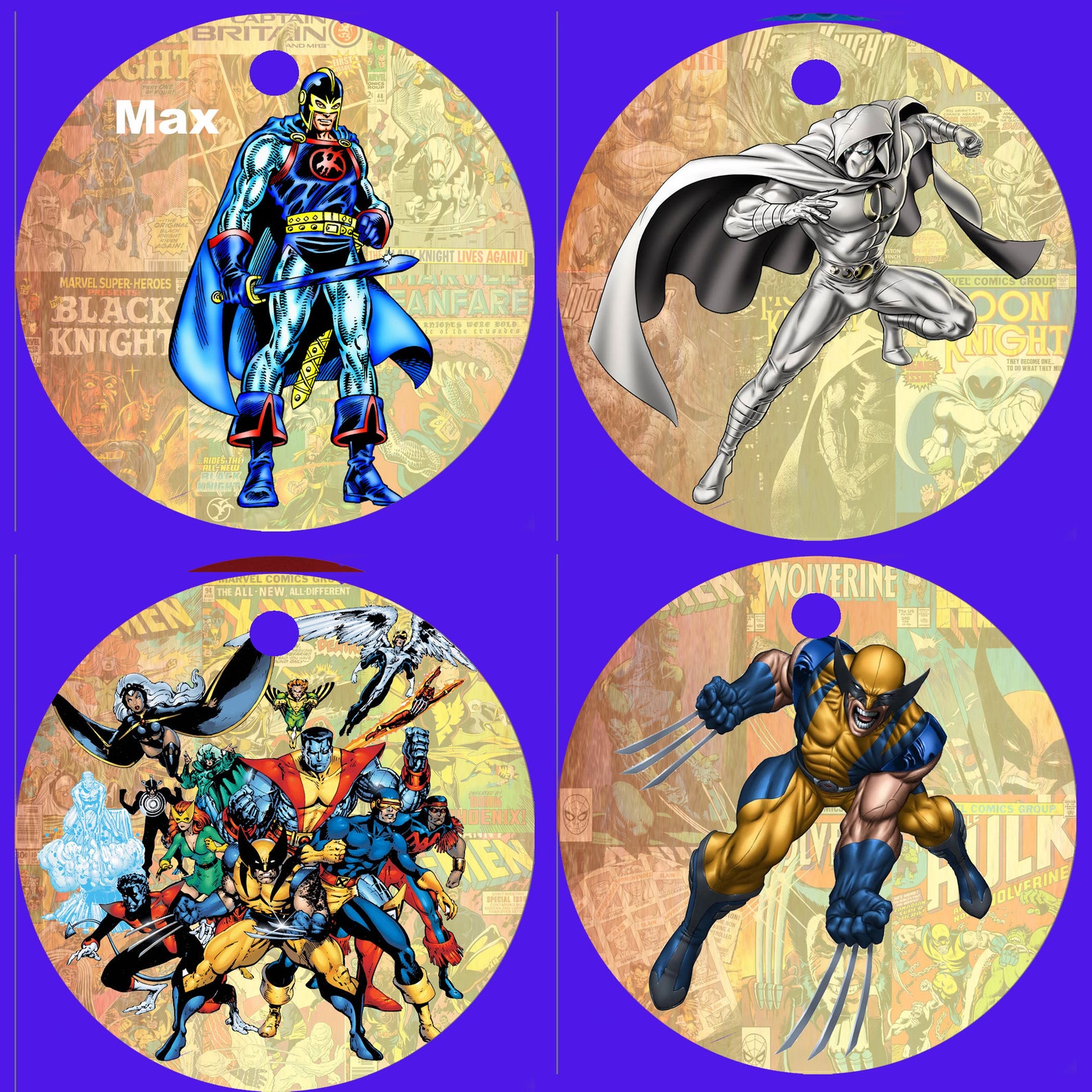 MARVEL SUPERHERO CHARACTER Personalised Christmas Tree Decoration ...