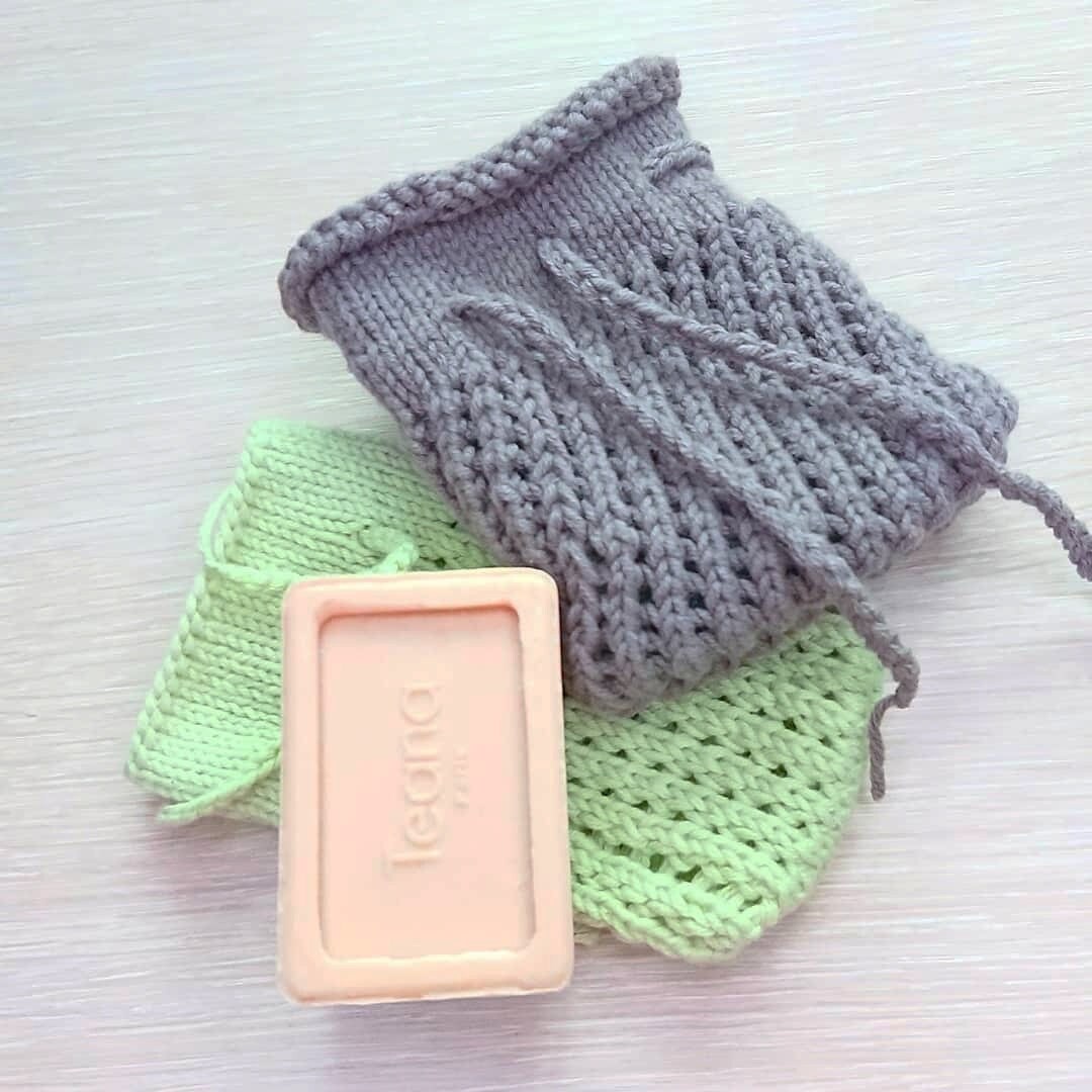 Knitting Pattern cotton soap saver reusable pouch soap bag Etsy
