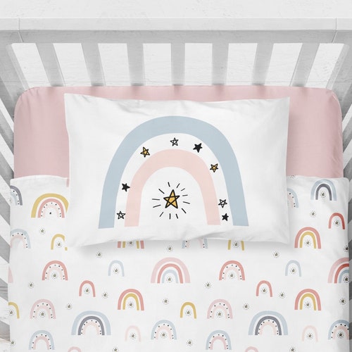 Custom Rainbow Bedding Set Girl Children Bedding Setbaby Cot Etsy