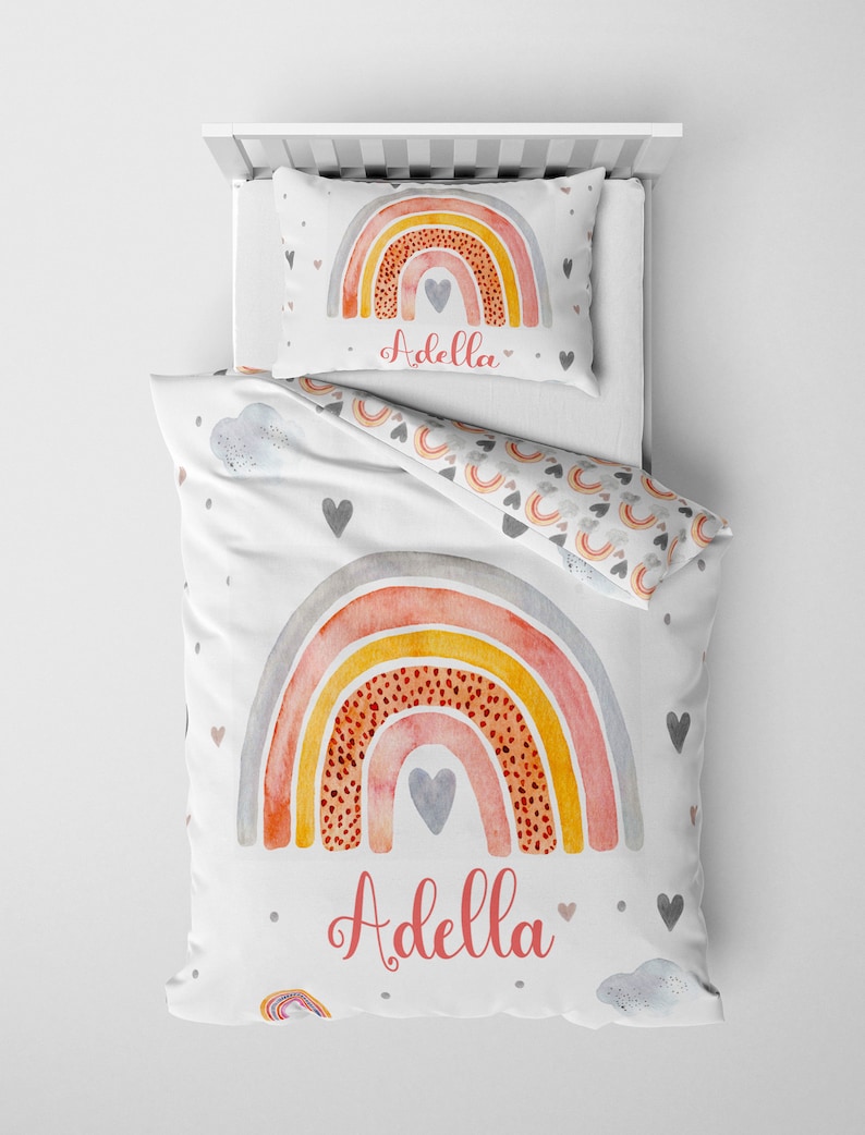 Custom Rainbow Bedding Set Girl Children Bedding Setbaby Cot Etsy