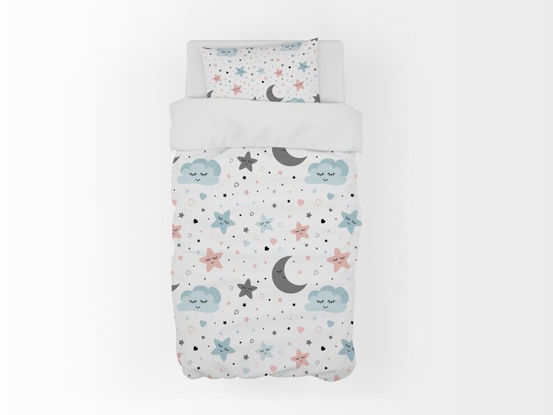 Cloud and Star Bedding Set Baby Cot Bedding Personalized Etsy