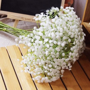 4Pcs Babys Breath Artificial Flowers Real Touch Gypsophila Faux Flowers for  DIY Home Floral Arrangements Wedding Christmas Party Outdoor Decor(Red) 