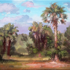 Palmetto Paradise original  painting by Keith Gunderson | Florida Art | Florida landscape painting |  Everglades | Tropical Art | Palm Art