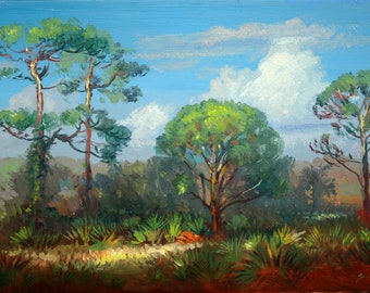 Florida Pines Giclee Print: Everglades Landscape Art by Keith Gunderson