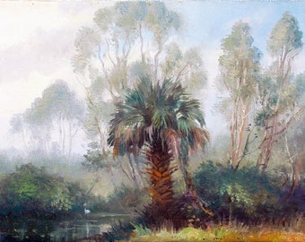 Florida Jungle | Keith Gunderson | Florida landscape painting |  Florida Art | Old Florida| Everglades | Palm Tree | Florida Painting
