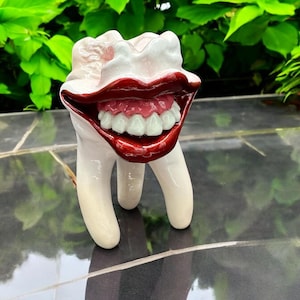 Original handmade tooth pop art sculpture for dental office decor and collectors