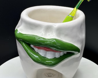 Vaso para cepillo de dientes personalizado: decoración dental novedosa