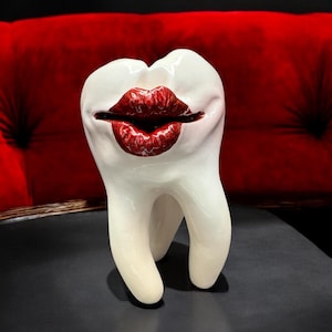 funny tooth sculpture handmade art decor for dental office or collector