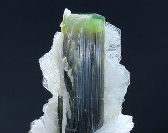 Natural Terminated Green Cap Tourmaline Crystal, Raw Tourmaline, Tourmaline  From Astak Nala Mines Skardu Pakistan - 12 Gram