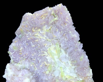 グリーントルマリン結晶クラスターとレピドライト鉱物標本 - 190