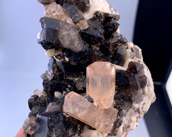 トパーズ標本、トパーズ結晶、スモーキークォーツ、白雲母、鉱物標本