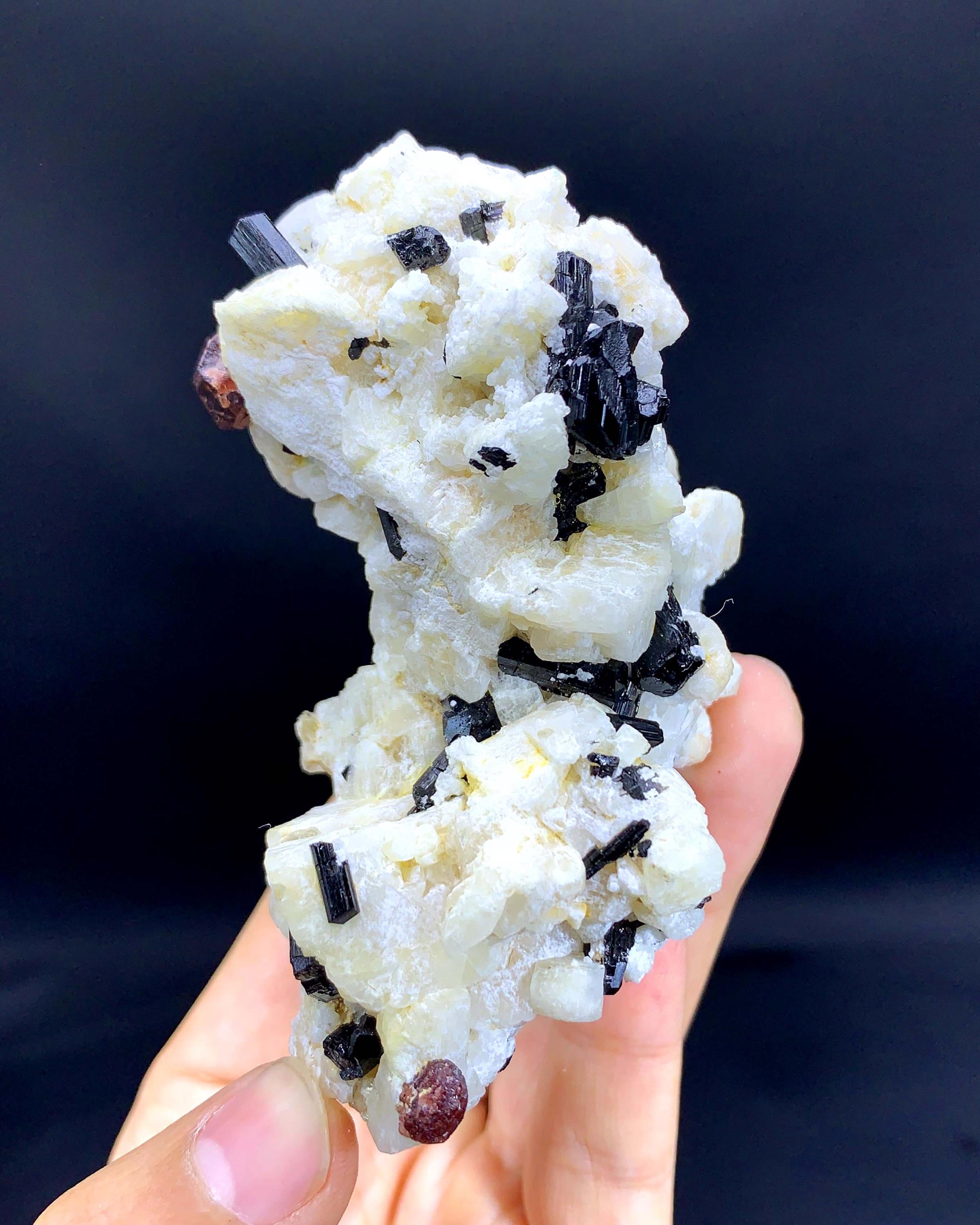 スカルドゥ産 長石上の水晶とブラックトルマリン スカルドゥ産 長石上の水晶とブラックトルマリン 【公式通販】