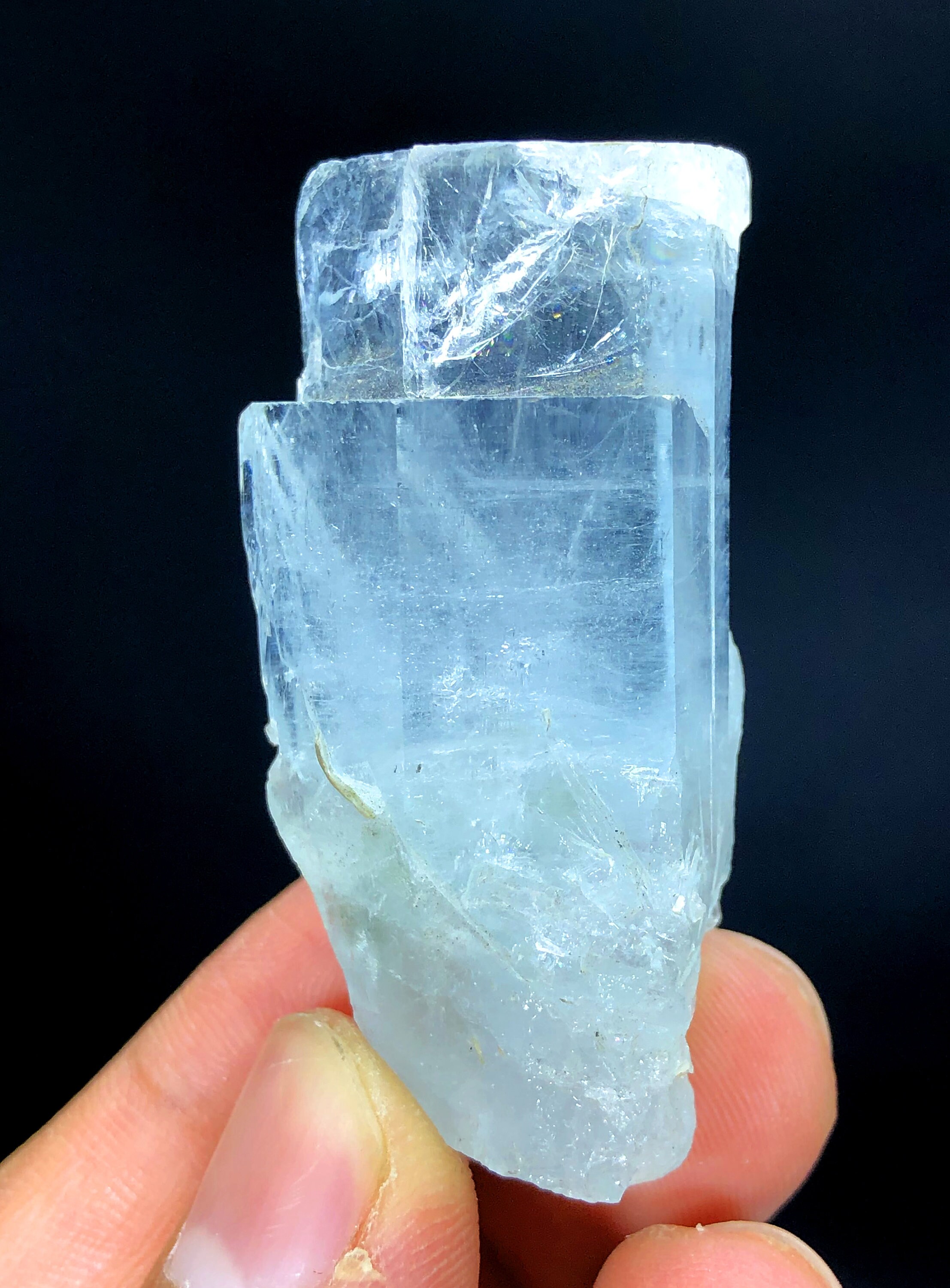 アクアマリン　原石　鉱物標本　パキスタン　シガール　透明度良好　宝石質　結晶　2 原石アクアマリン結晶：スカイブルー鉱物標本、ナガール鉱山