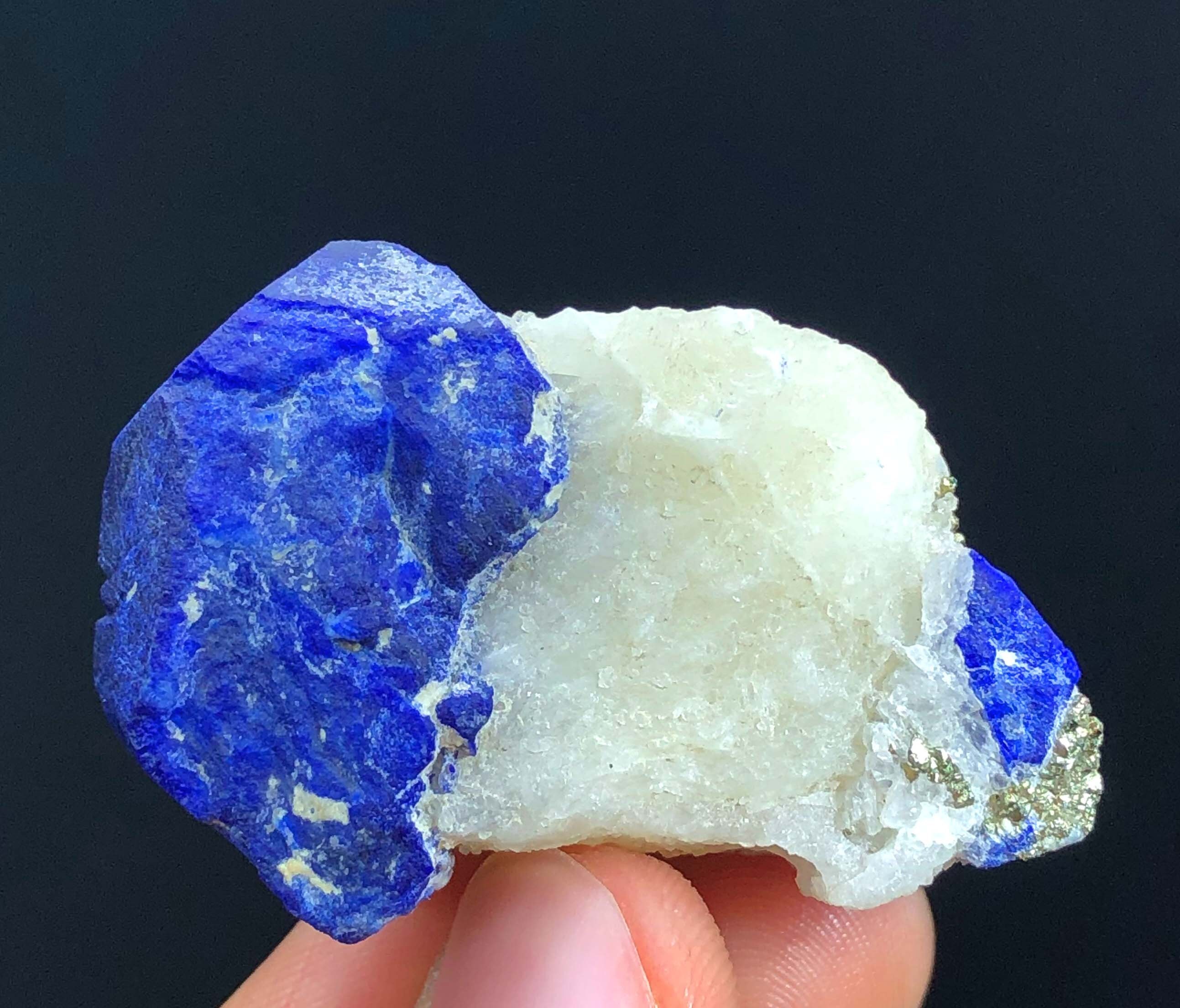 黄鉄鉱結晶入り天然ラズライト（アフガニスタン産）、34グラム - Etsy 日本