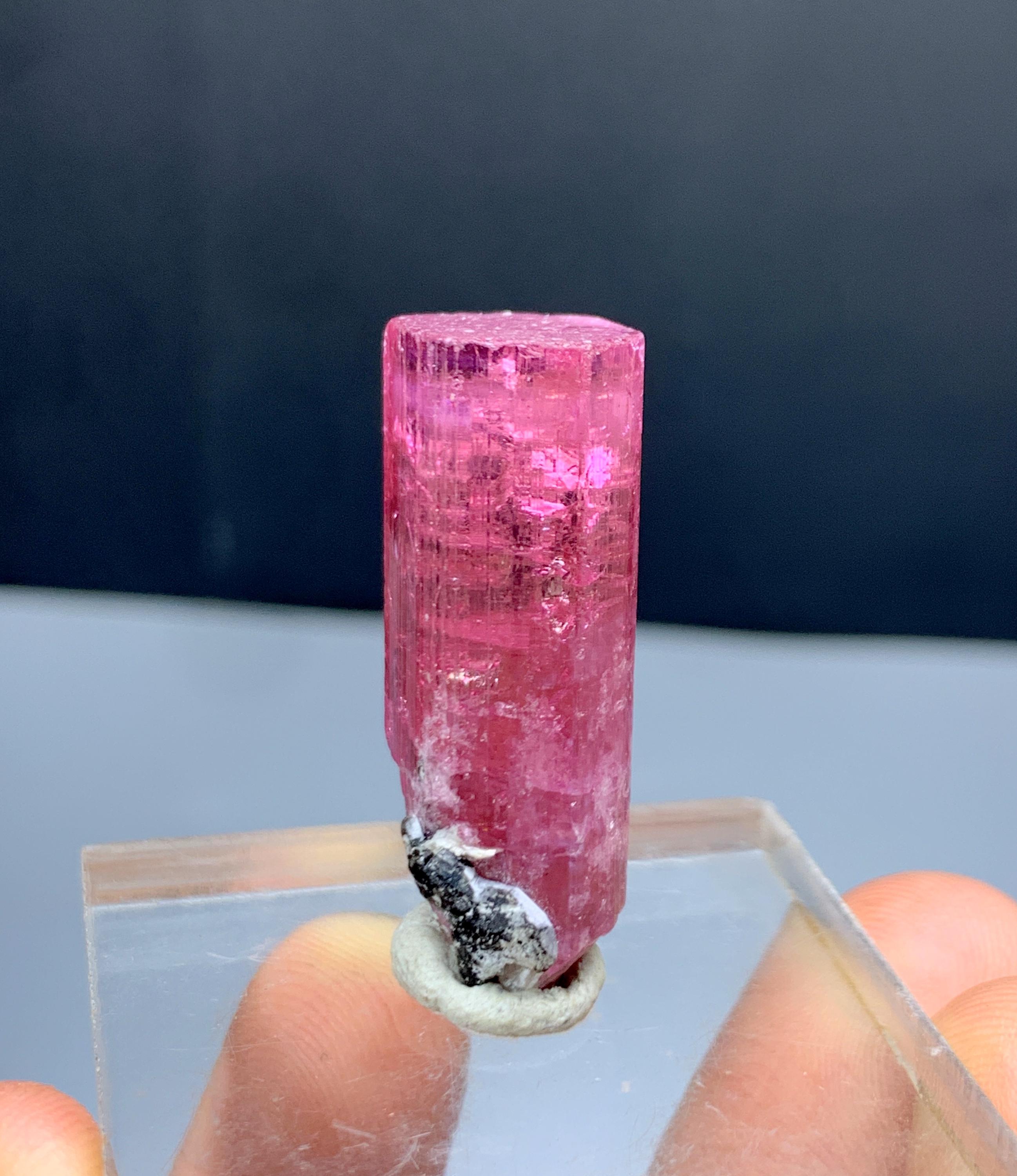 ピンクトルマリンクリスタル：天然の端石鉱物標本、アフガニスタン産
