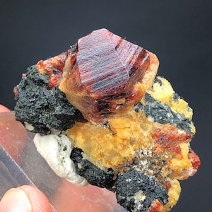 Natural Blood Red Color Terminated Zircon Crystal On Matrix, Raw Specimen, Raw Mineral, Zircon Crystal From Skardu Pakistan - 49 Gram