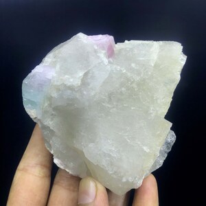Bi Color Tourmaline Crystal on Quartz Mineral Specimen, Tourmaline Crystal, Natural Tourmaline, Tourmaline From Afghanistan  283 Gram