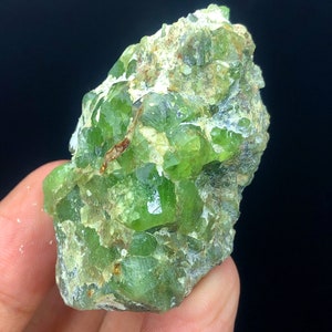 Natural Peridot Specimen , Raw Peridot, Peridot Cluster , Peridot Crystals, Green Peridot , Olivine Peridot, Peridot From Supat - 82 Gram
