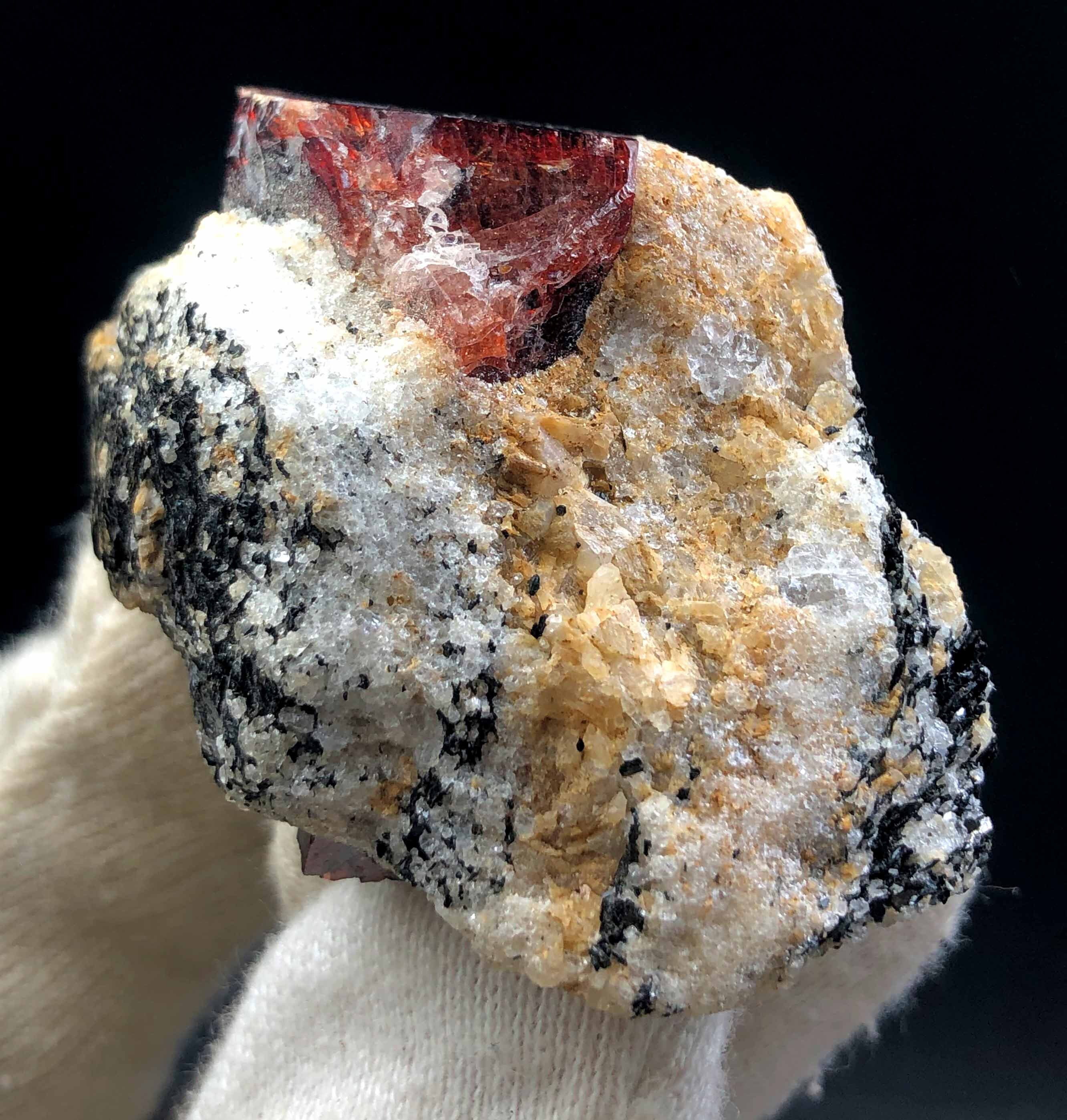 Zircon Crystal , Terminated Blood Red Color Rare Zircon Crystals on