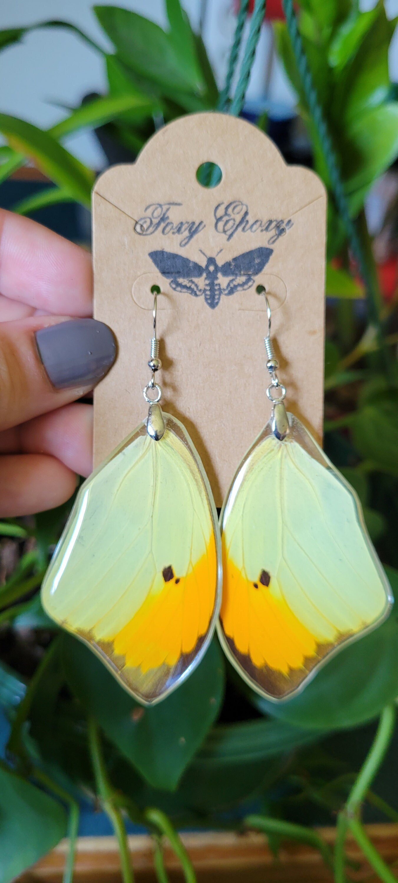 Butterfly leather earrings bionic butterfly wings butterfly pattern  symmetrical double-sided printing earrings fashion gift