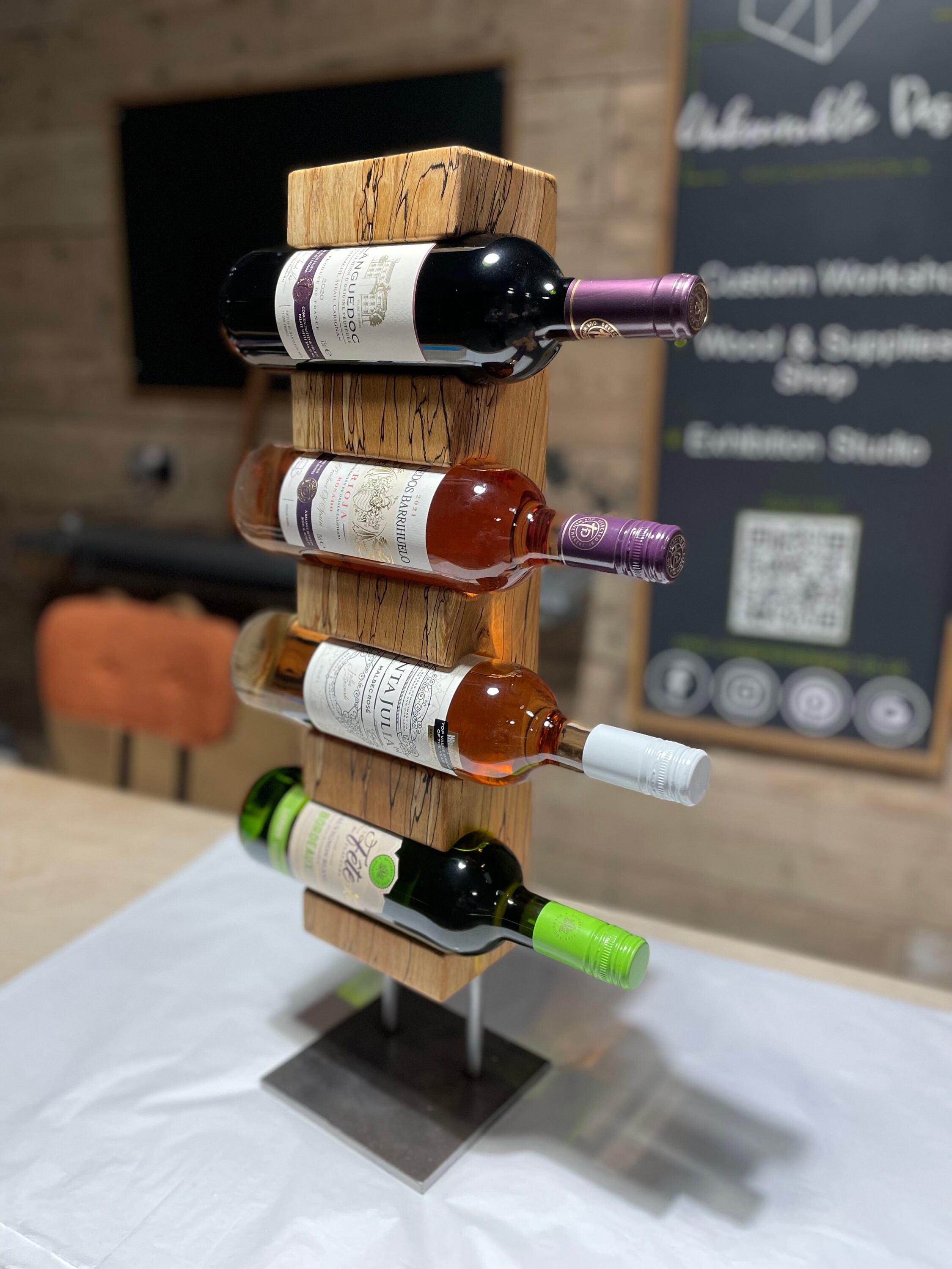 Exquisite, Handmade Wine Rack X4 Bottles Wine Storage Present Etsy UK