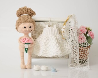 crochet wedding doll