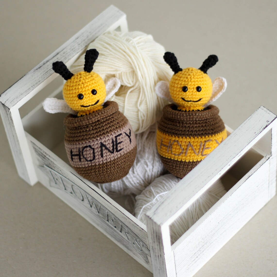 Crochet bee in a honeypot PATTERN Amigurumi PDF instant Etsy