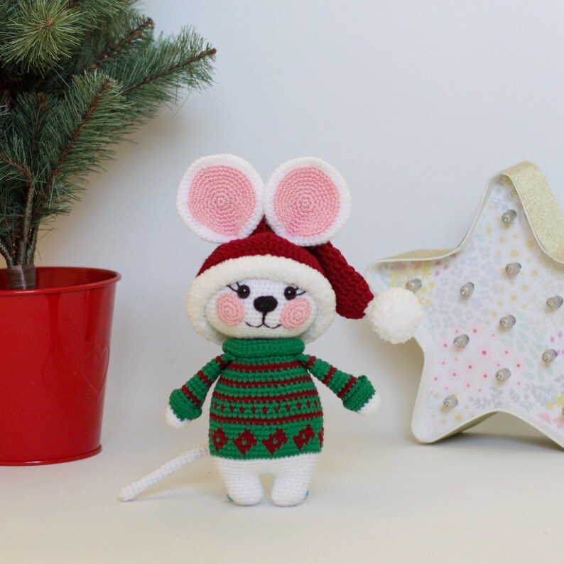 Amigurumi PATTERN crochet Christmas Mouse amigurumi animals | Etsy